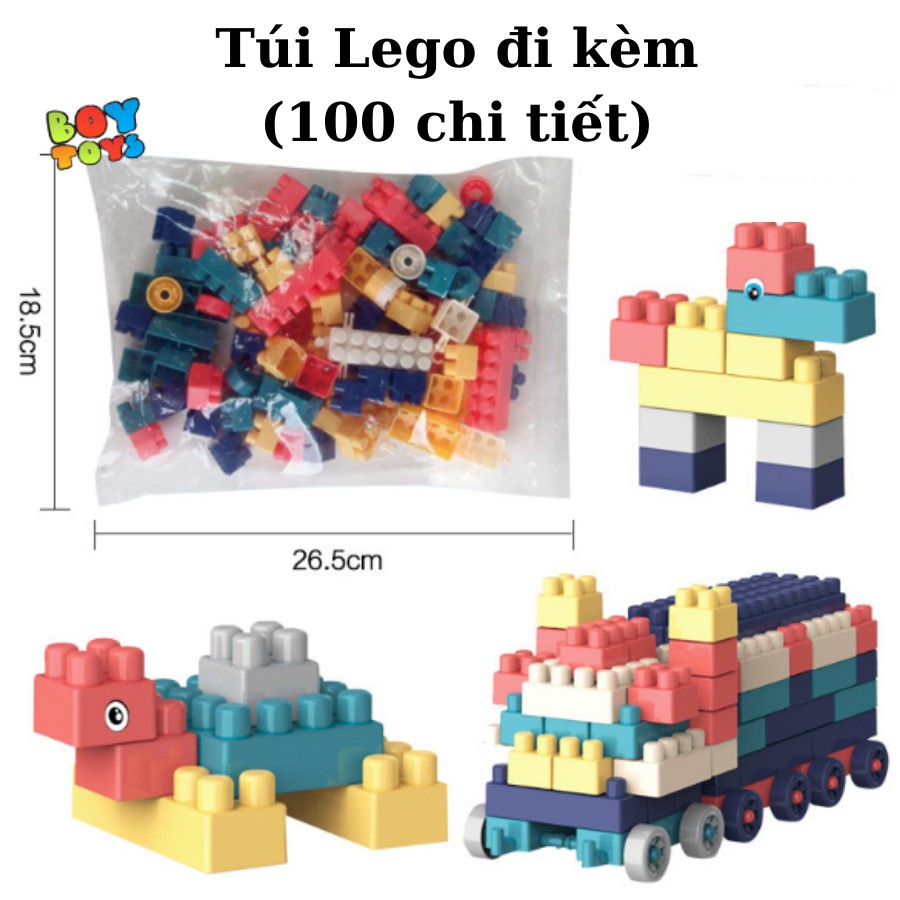 Bàn xếp hình Lego cao cấp đa năng 100 chi tiết cho bé thỏa sức lắp ghép sáng tạo (Learn Building Blocks)