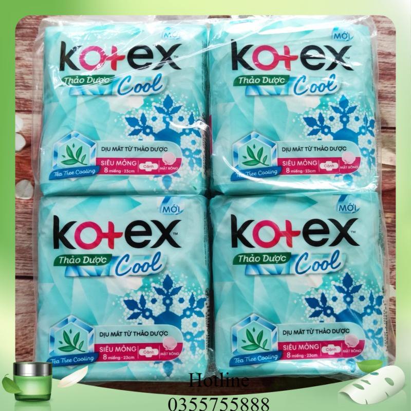 Lốc 8 gói BVS Kotex Max Cool  Siêu Mềm Cánh 23cm - 8 miếng