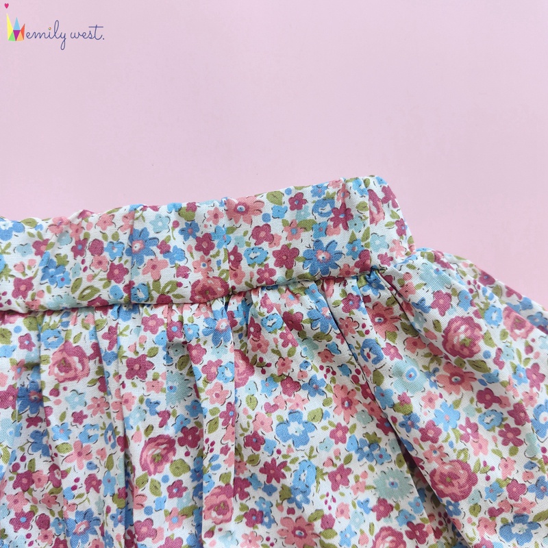 Chân Váy Hoa Xếp Li Bằng Cotton Thời Trang Dành Cho Bé Gái