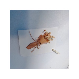 Thiệp hoa khô babi trắng vintage