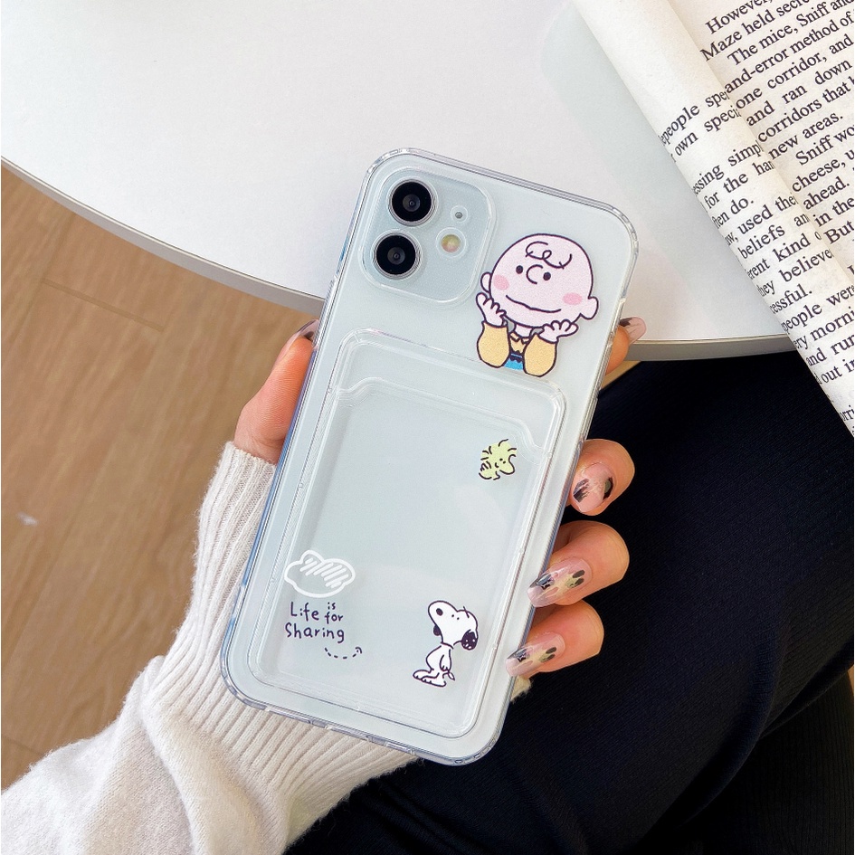 Ốp Điện Thoại Trong Suốt Kèm Ngăn Đựng Thẻ Cho Iphone 11 12 13 12 13 Mini 13 11 12 Pro Max SE 2020 XR X 7 8 6 6s Plus