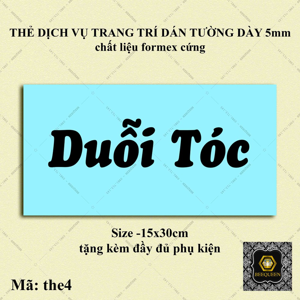 Biển Dịch Vụ Tóc, Barber Shop, Nail. Mi, Tattoo... gắn tường trang trí quán