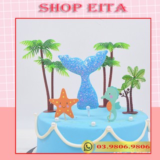 Cây dừa trang trí bánh kem, trang trí bánh sinh nhật