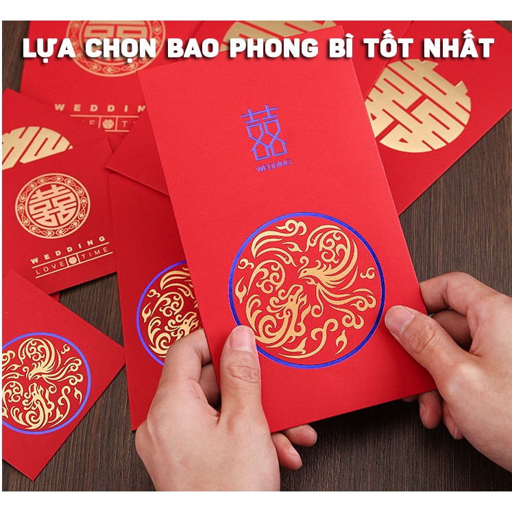 Bộ 10 Phong Bao Lì Xì Trao Duyên Đám Cưới Cao Cấp MARRYSTORE