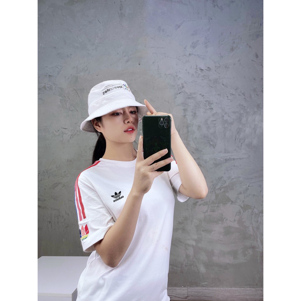(HÀNG XUẤT XỊN) Mũ / nón bucket trắng PRIDE BUCKET HAT