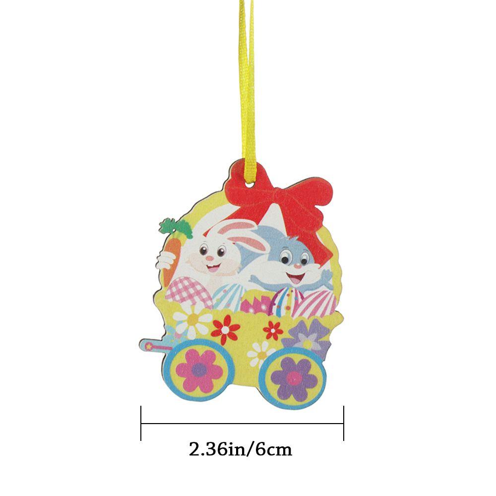 YNATURAL Set 6 Phụ Kiện Treo Trang Trí Lễ Phục Sinh Hình Thỏ Phục Sinh Dễ Thương
