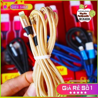 Dây sạc iphone 2m bọc dù chống đứt maxpo - siêu bền - cáp iphone 2 mét - cáp sạc iphone giá rẻ - goldphukien
