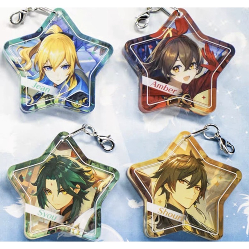 [có sẵn] móc khóa hình sao genshin impact official chính hãng bushiroad