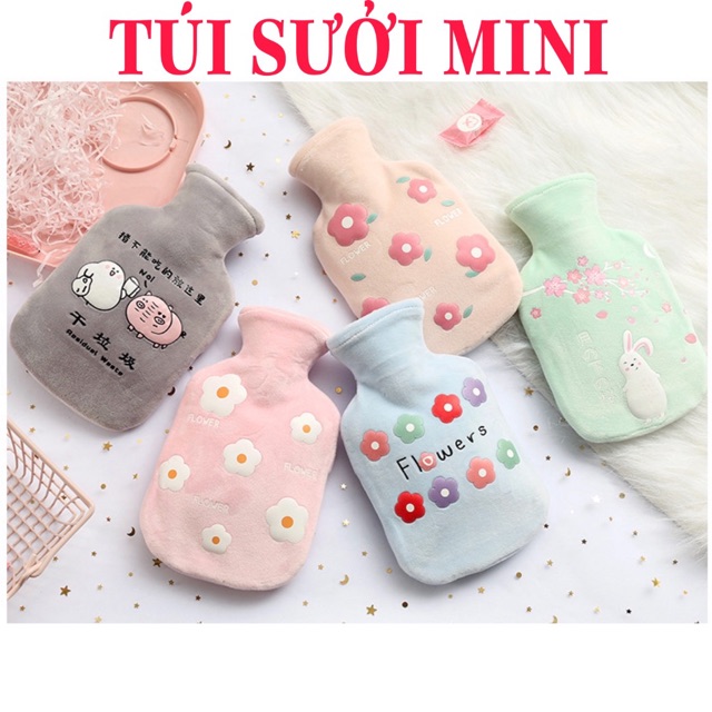 [Bọc nỉ] Túi sưởi mini cầm tay loại 350ml cực đẹp, túi chườm nóng lạnh, sưởi ấm link 1, chườm bụng