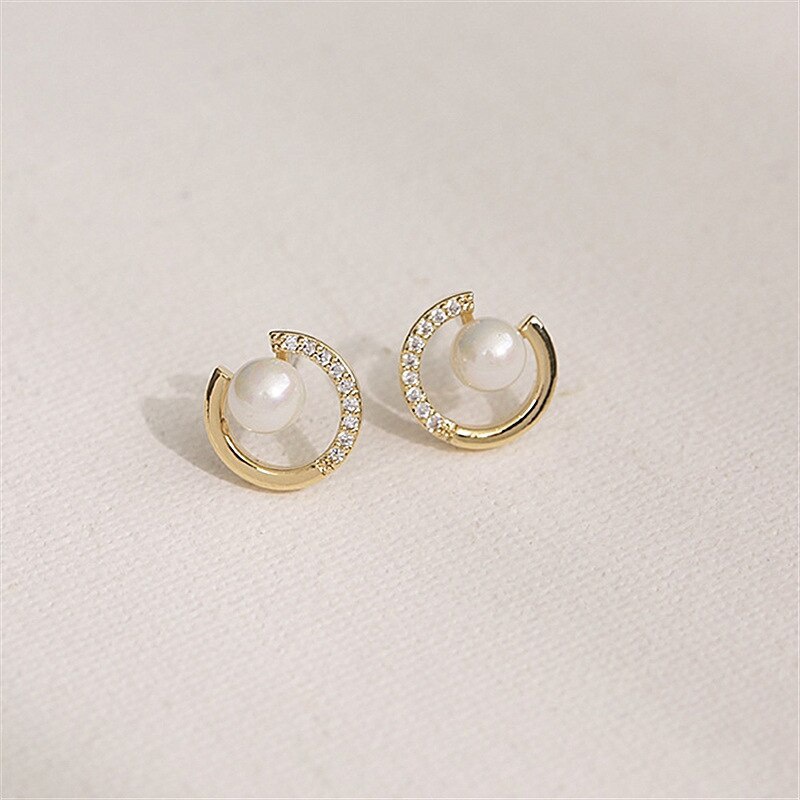 Đôi Bông Tai Mạ Bạc 925 Họa Tiết Chấm Bi Nhỏ Xinh Xắn Cho Nữ