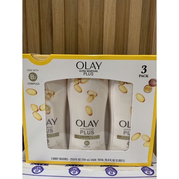 [Set 3 chai] Sữa Tắm Dưỡng Thể Olay Ultra Moisture PLUS+Body Wash- 3 x 700ml.