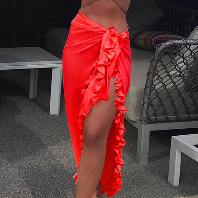 Chân Váy Chiffon Viền Bèo Phong Cách Âu Mỹ Thời Trang Đi Biển