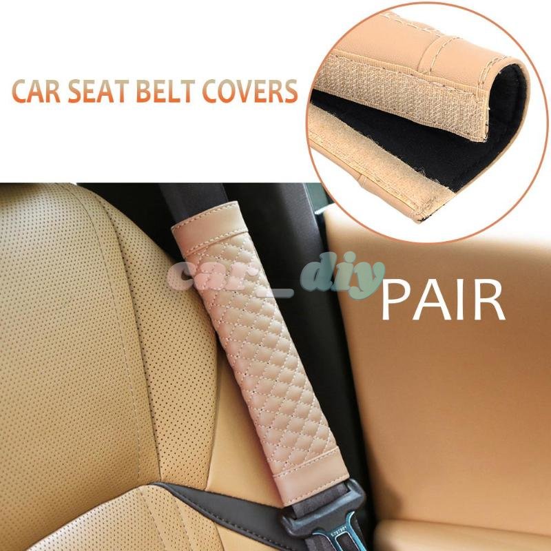 Bộ 2 Đệm Da Bọc Dây Đai An Toàn Thoáng Khí Thoải Mái Cho Xe Hơi