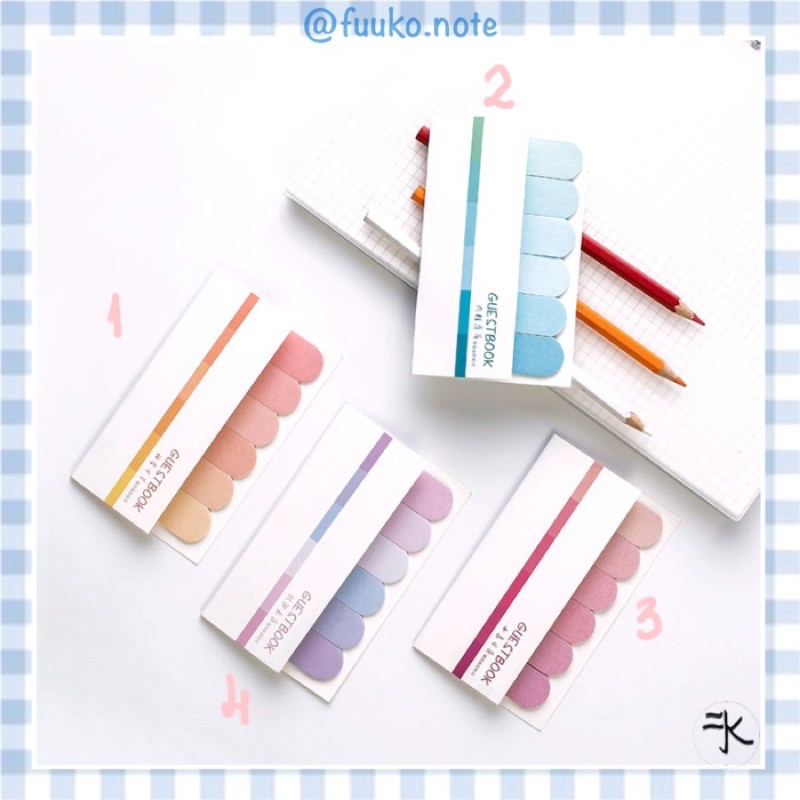 Giấy đánh dấu Bookmark 6 màu (có keo)