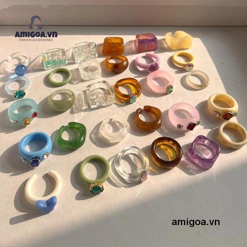 ✨✨Nhẫn Hở acrylic acrylic Thiết Kế Độc Đáo Thời Trang
