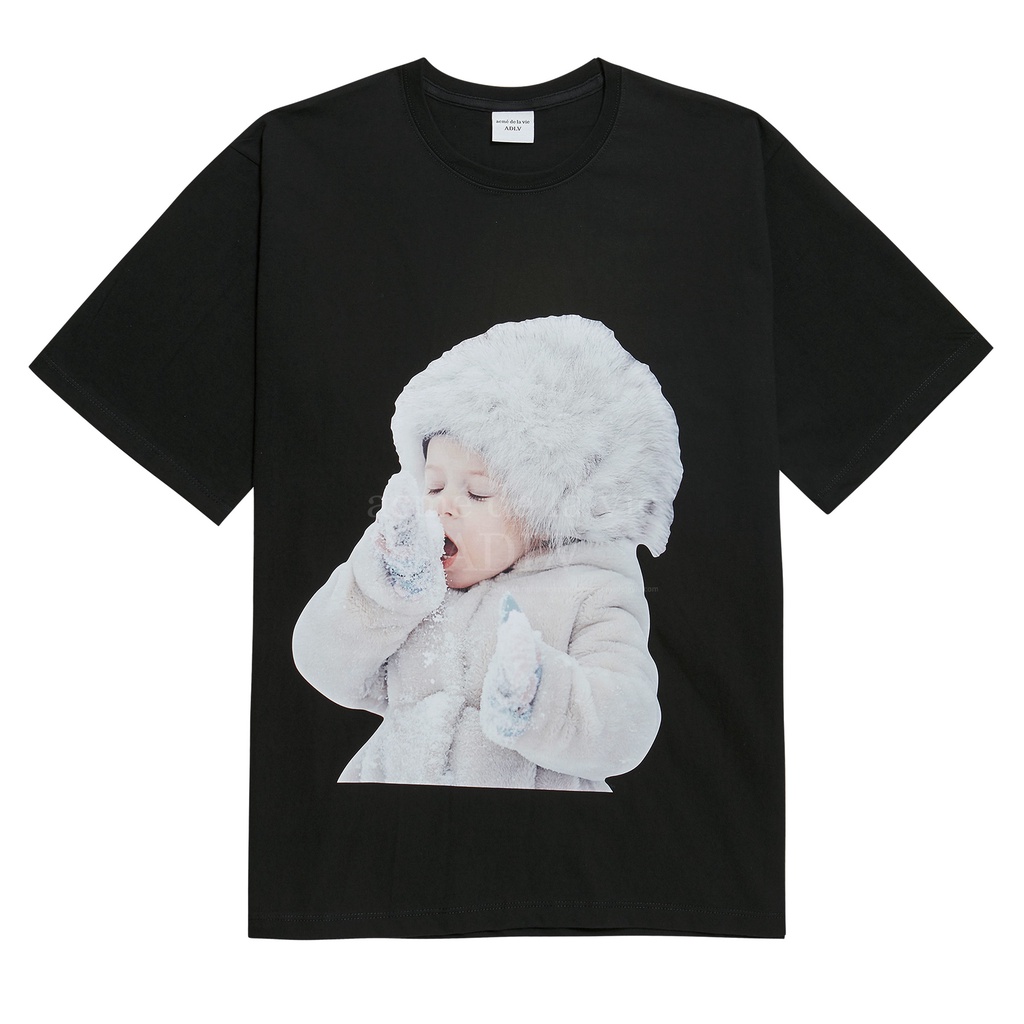 (HÀNG CHÍNH HÃNG) Áo thun - Acmé de la vie - ADLV BABY FACE SHORT SLEEVE T-SHIRT BLACK SNOW LinhLyxAuth