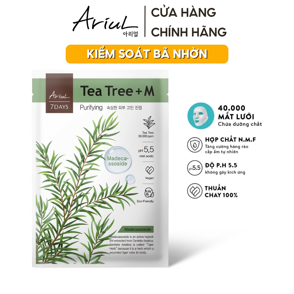 [Hàng tặng không bán] Mặt nạ ARIUL 7 DAYS MASK Tea Tree M