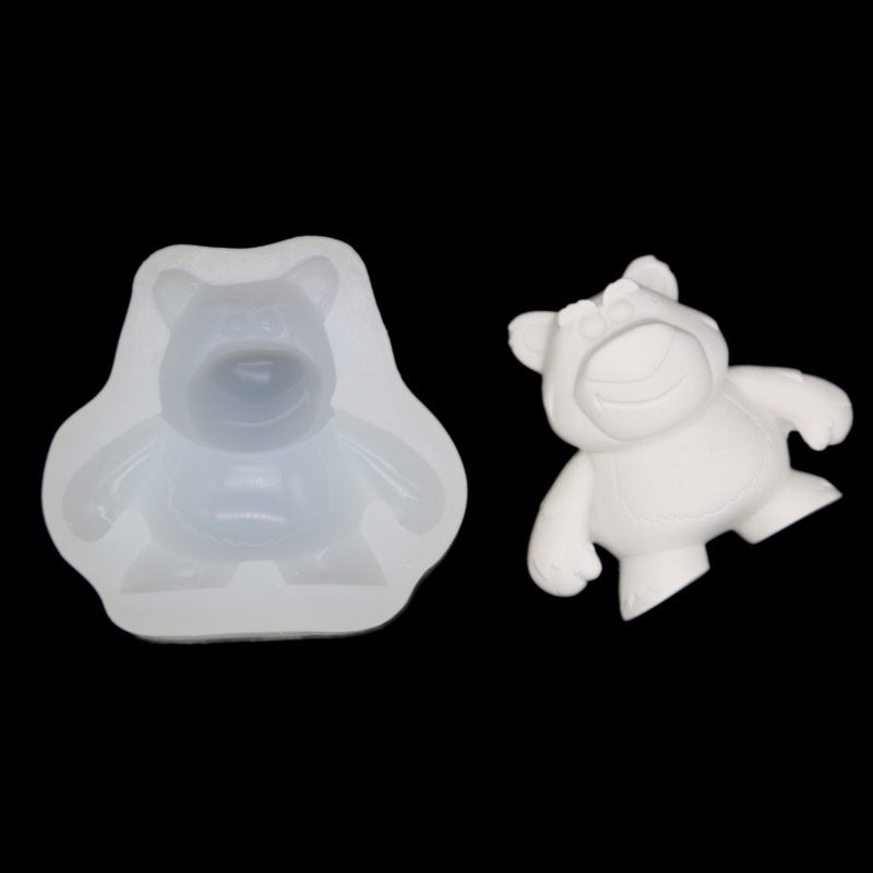 Khuôn Silicone Nhấn Bánh Hình Gấu Dâu Tây