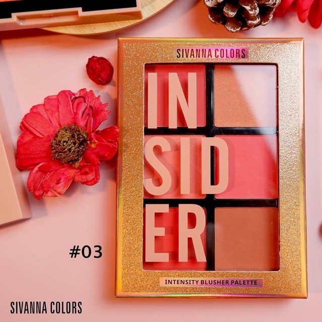 Bảng Phấn Má Hồng 6 Ô Có Nhũ Và Lì Sivanna Insider Intensity Palette siêu xinh