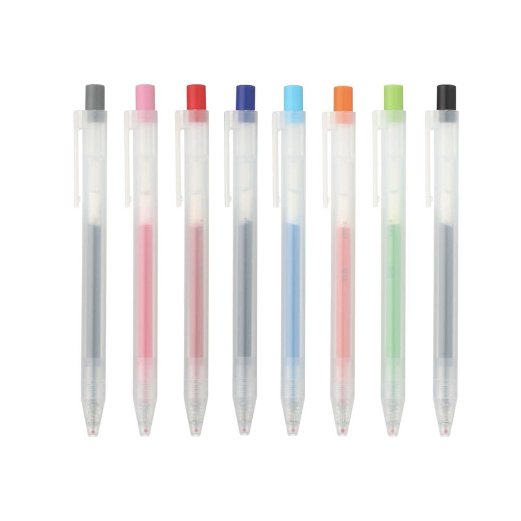 Bút Bi Gel Bấm MUJI Nhật Bản ngòi 0.5mm Nhiều Màu