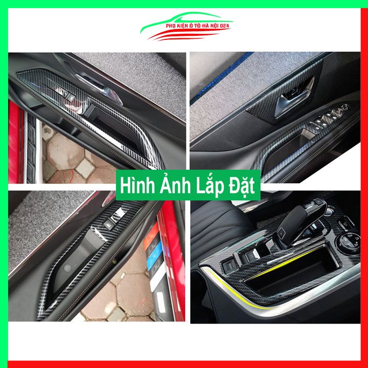 Ốp nội thất xe ô tô Peugeot 3008-5008 vân cacbon