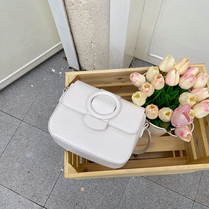 Túi Đeo Chéo Hình Vuông Nhỏ Khóa Nam Châm Đôi Tươi Mới Cho Nữ