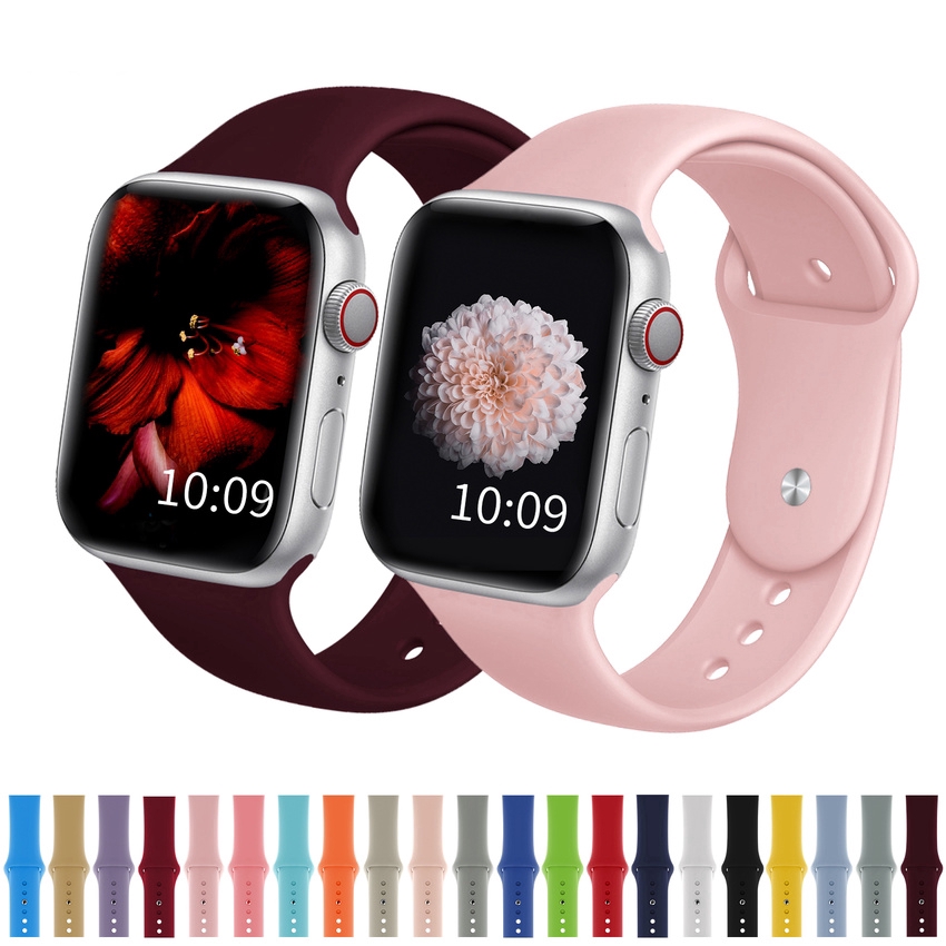 Dây Đeo Silicon 2020 Cho Đồng Hồ Iwatch Series 6 SE 5 4 3 2 1 38mm 42mm 40mm 44mm