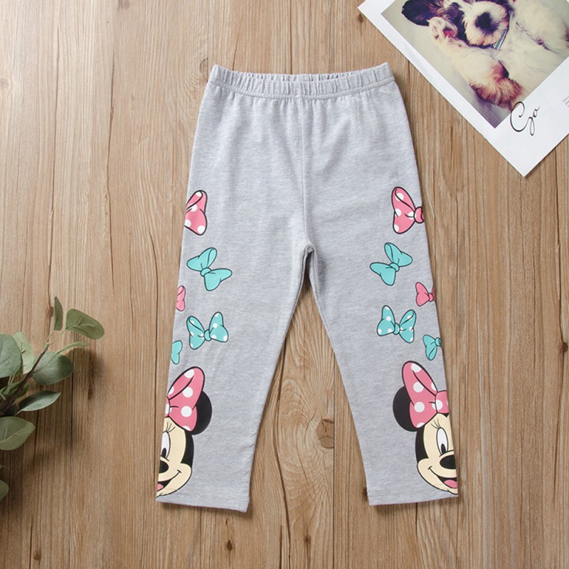 Quần Legging Chất Cotton Hoạ Tiết Hoạt Hình Đáng Yêu Cho Bé