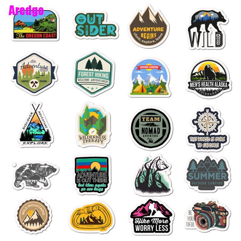 Set 50 miếng dán trang trí hình khung cảnh ngoài trời chống thấm nước