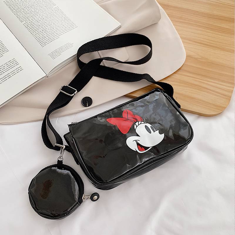 Mickey Mouse Sling Túi Hàn Quốc Túi Messenger Chống Nước 2 Trong 1 Túi Đeo Chéo Thời Trang Túi Đeo Vai Đơn