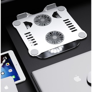 Kệ Tản Nhiệt Macbook Kiêm Giá Đỡ Laptop 15 6 inch, 14 inch, 17 inch Nhôm Gấp Gọn Để Bàn Đa Năng Cao Cấp HOVAMO T619