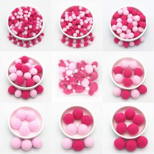 Pompom hỗn hợp nhiều màu nhiều size  - pom pom trang trí