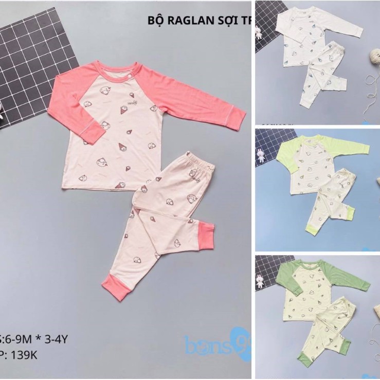 Bộ Raglan sợi tre Bons99 (Sz 9m-4y)