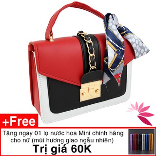 Túi xách nữ đính khăn (có video) Da Mềm, Không Mất Form, Đường May Đẹp TX02. Tặng nước hoa 60k