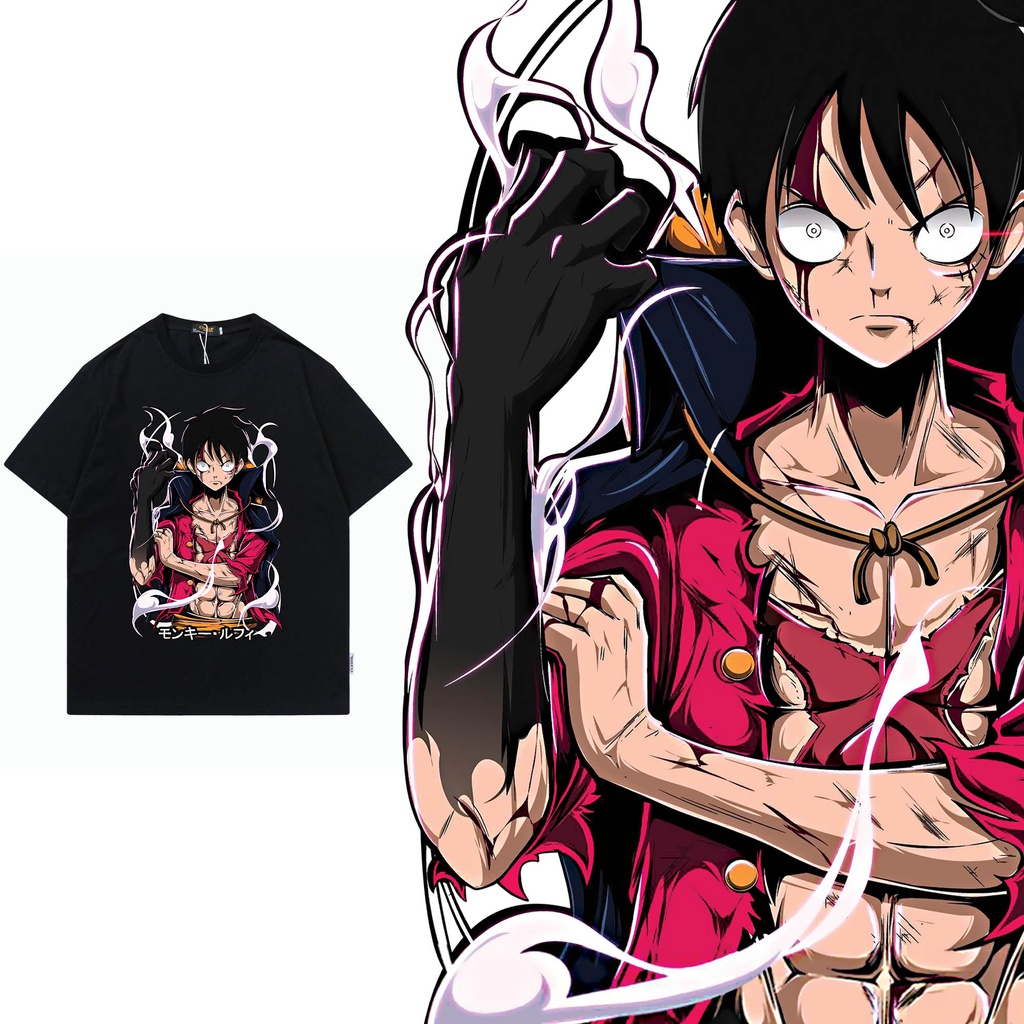áo thun nam tay lỡ unisex áo phông form rộng in hình anime one piece TK1065