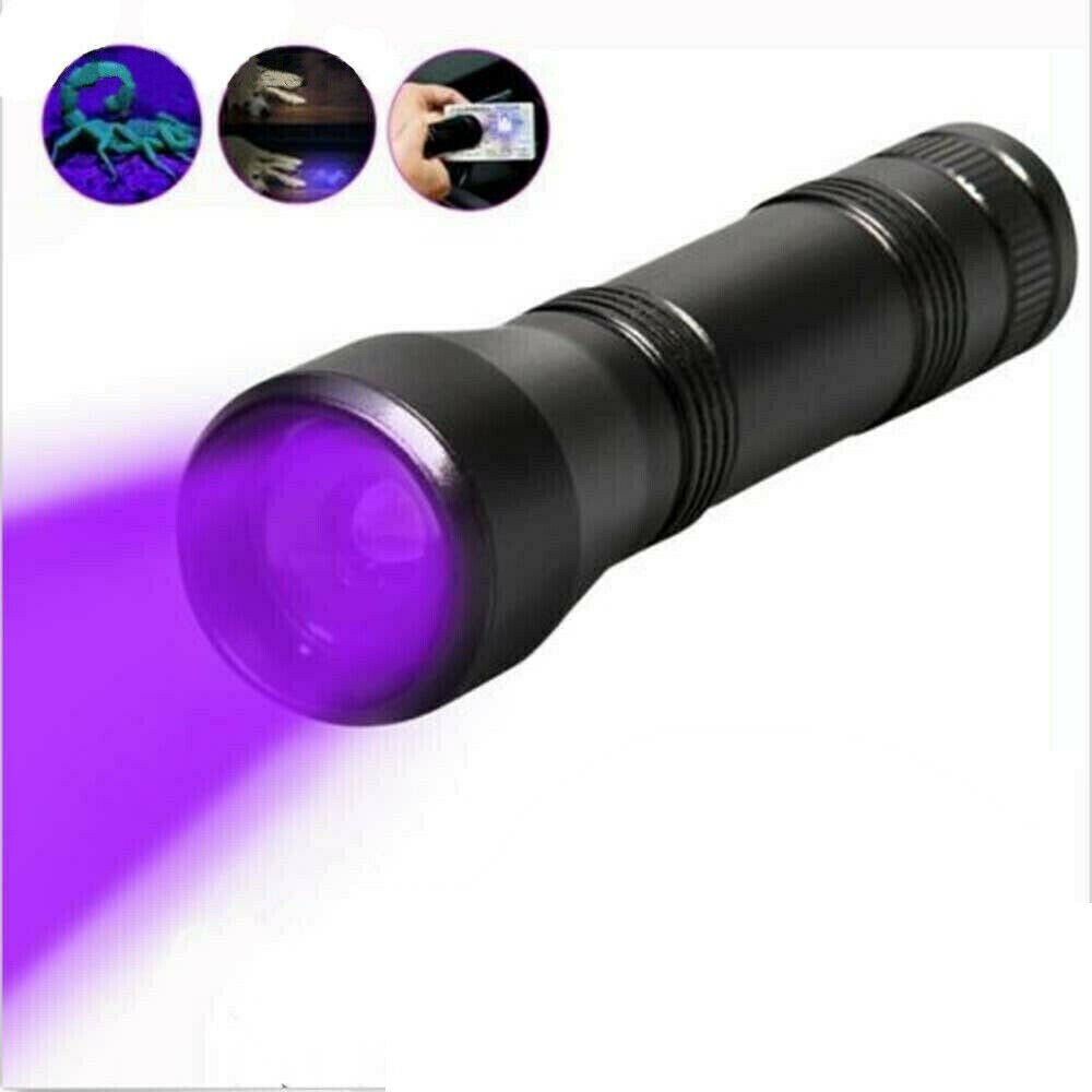 80000Lm LED UV Flashlight UV Light Torch 5Mode Zoomable 395nm Blacklight 18650