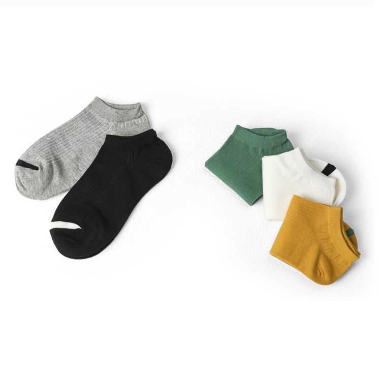 Tất Nữ Cổ Ngắn, Vớ Nam Nữ Ngắn cổ [ASRLA] Sợi cotton cao cấp, thoáng khí, mềm nhẹ Hộp quà tặng 5 đôi TAT016