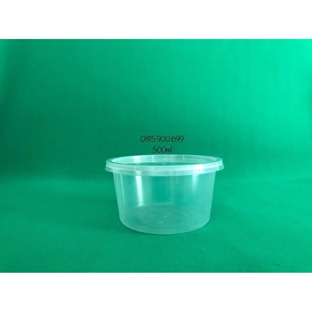 HỘP NHỰA TRÒN  PP CÓ NẮP 500ml