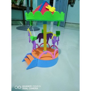 đu quay con ngựa, đồ dùng đồ chơi mầm non tự làm