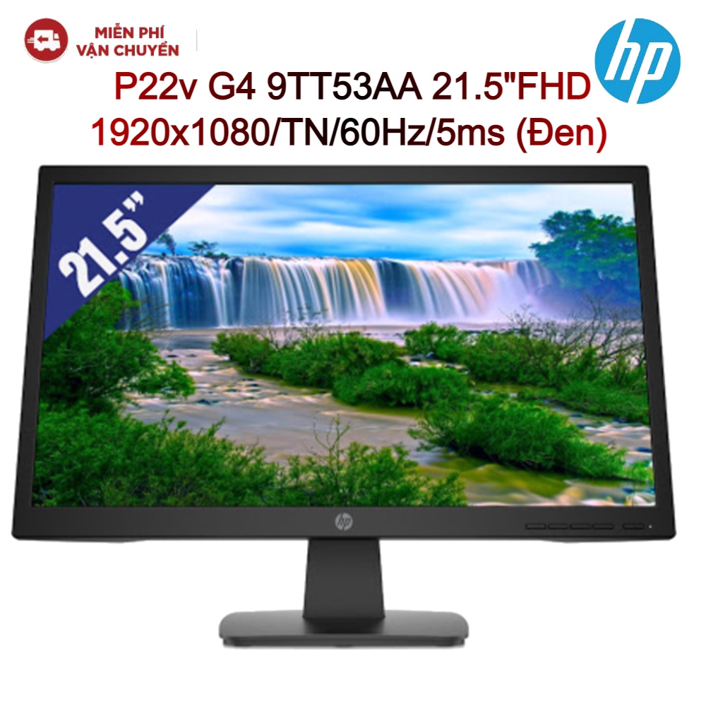 [Mã ELMALL1TR giảm 5% đơn 3TR] Màn hình LCD HP P22v G4 9TT53AA 21.5&quot;FHD 1920x1080/TN/60Hz/5 ms (Đen) Hàng chính hãng