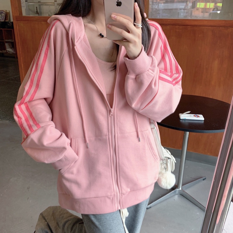 Áo khoác cardigan mỏng có dây kéo màu sắc đơn giản cho nữ