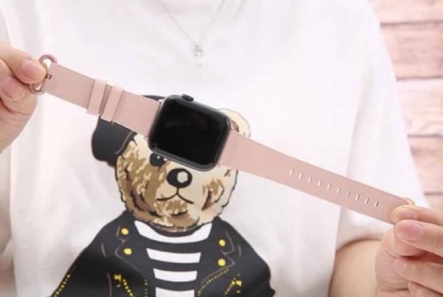 Dây Da Hồng dễ thương dành cho đồng hồ Apple Watch