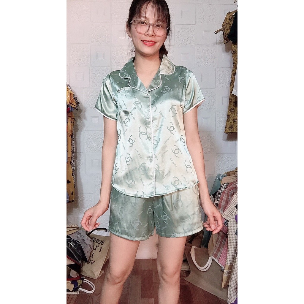 Bộ pijama gấm đùi mặc nhà