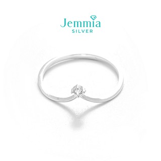 Nhẫn bạc nữ Jemmia vương miện mảnh - JM0063
