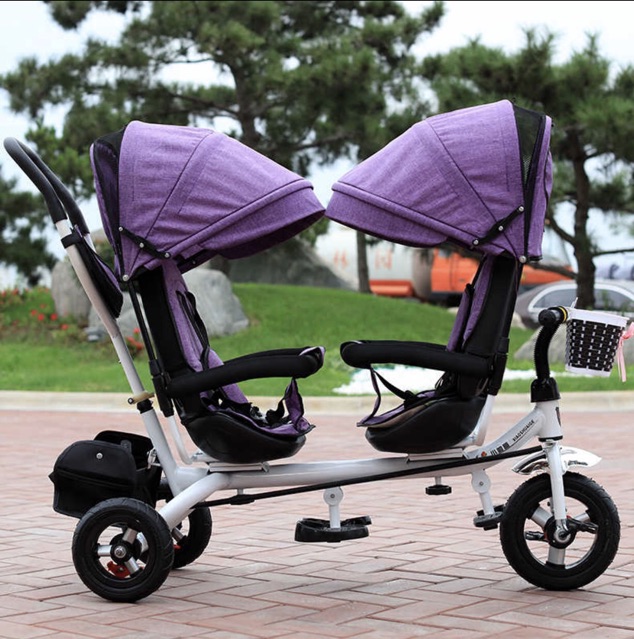 Xe đẩy 3 bánh 2 chỗ ngồi