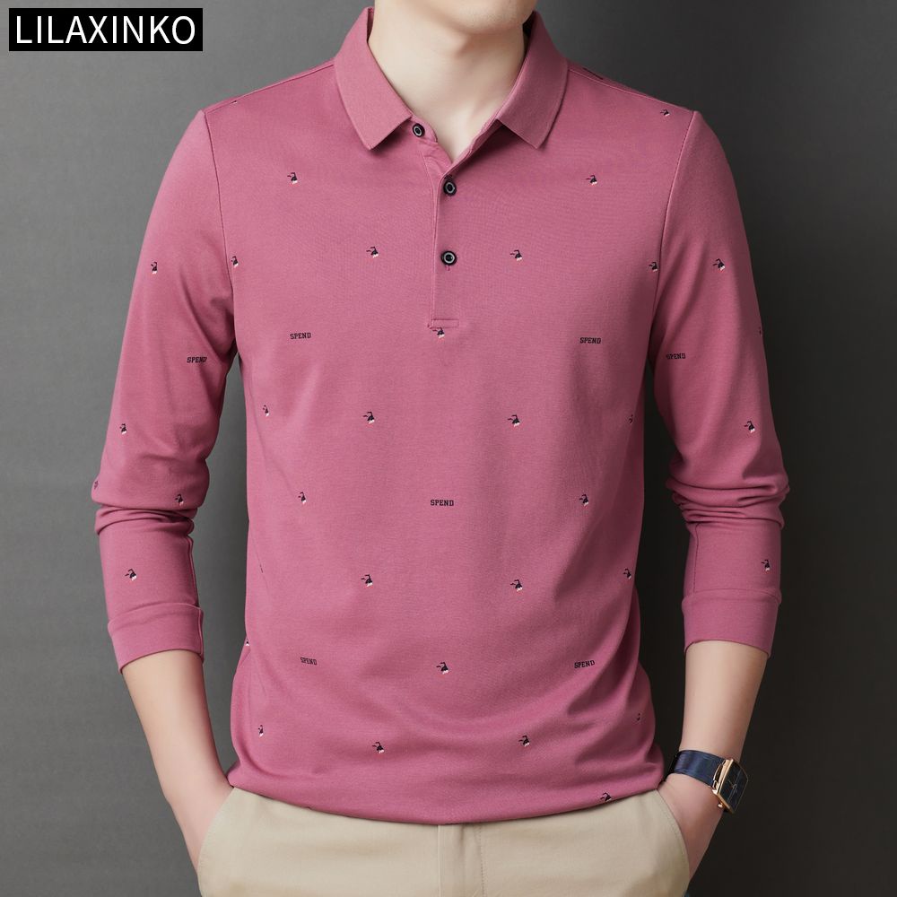 Áo Thun Polo Cotton Tay Dài In Chữ 5 Màu Thời Trang Thu Đông Dành Cho Nam