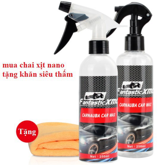 Bình Xịt Phủ Nano Ô tô - Dung Dịch Phủ Nano Kính Ô tô Chống Nước, chống xước + tặng ngay khăn lau thấm nước