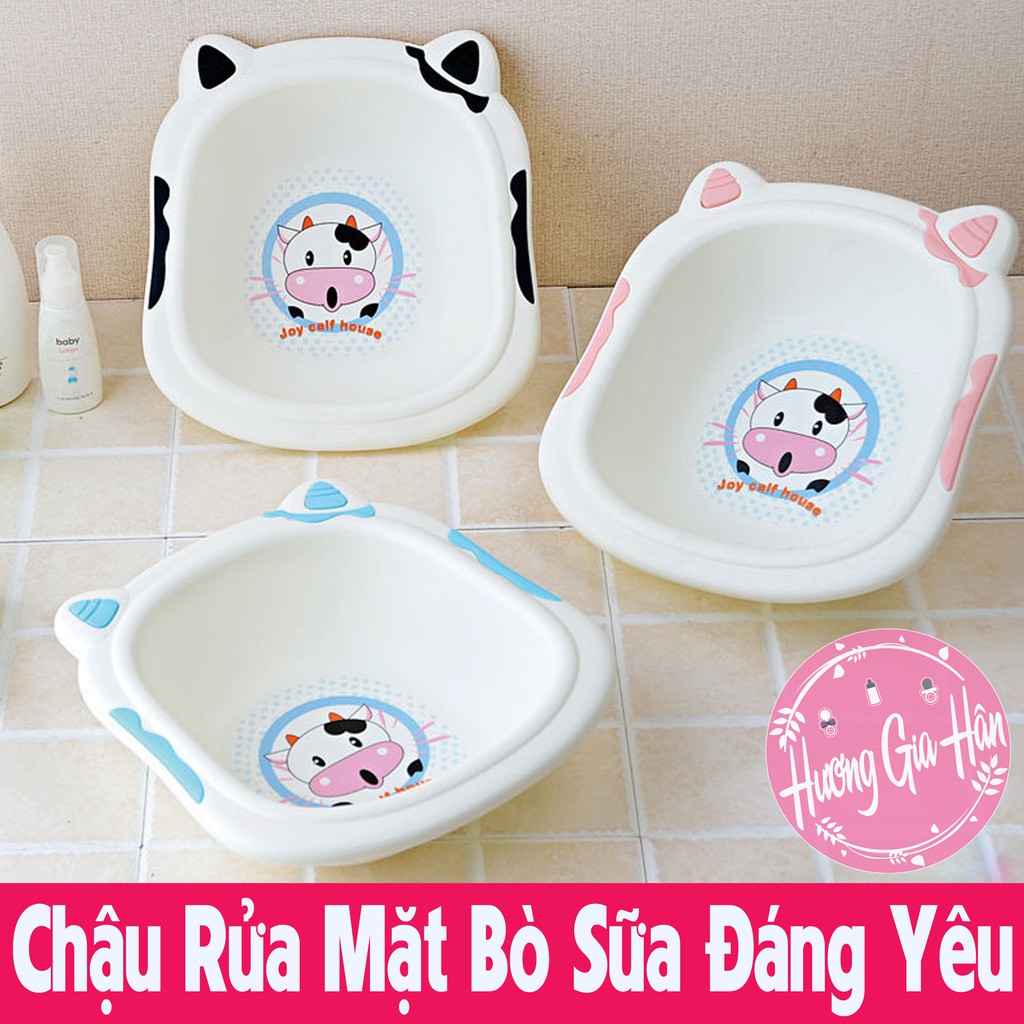 Chậu Rửa Mặt Bò Sữa Đáng Yêu Khiến Bé Thích Mê Mỗi Khi Rửa Mặt