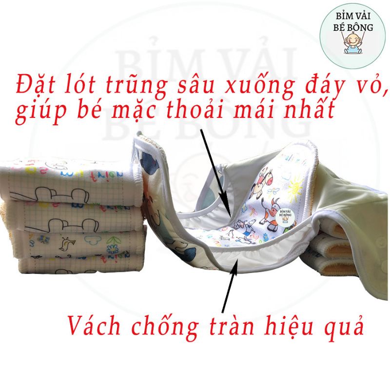 [ƯU ĐÃI] - [3 QUẦN+6 LÓT] Combo 3 Bộ Bỉm Vải Babu Nature Chống Hăm + Tràn Cho Bé - Giặt Được, Size M,L