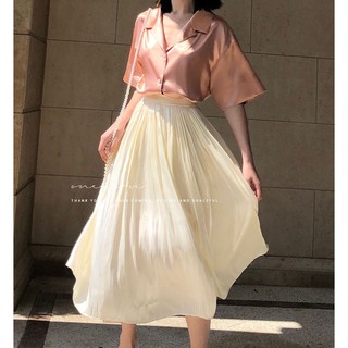 Chân Váy midi lụa Organza cao cấp - ord